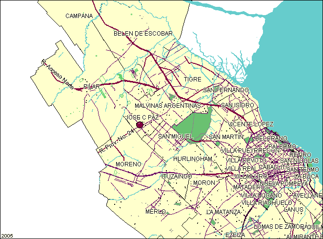 Mapa de José C Paz